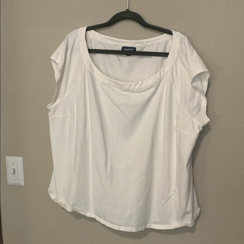 Modcloth Boat Neck White Top